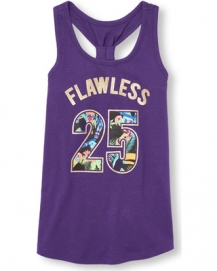 girls matchables sleeveless embellished graphic racer back tank top purple the childrens place